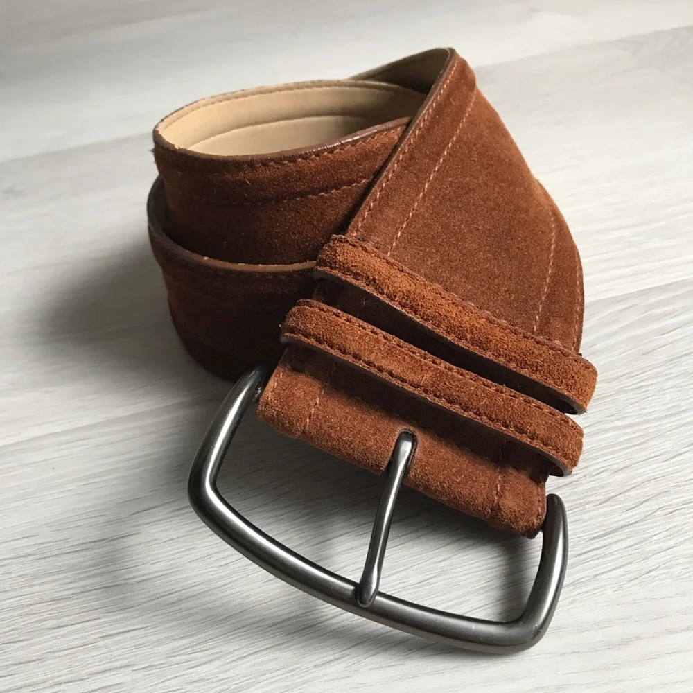 LINEA PELLE BROWN SUEDE LEATHER WIDE BELT WOMENS SMALL